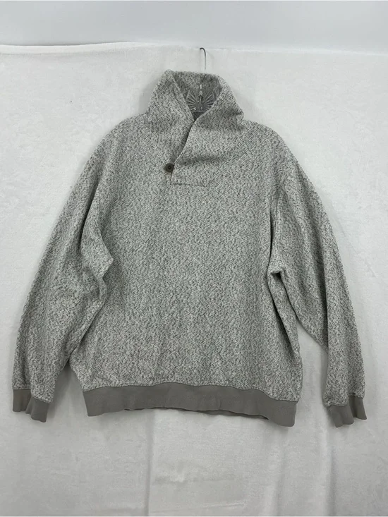 L.L. Bean Men's Light Gray Turtleneck Shawl Sweater 898