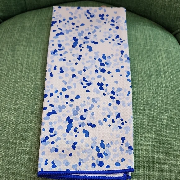 Blue and White Speckled Hand Towel