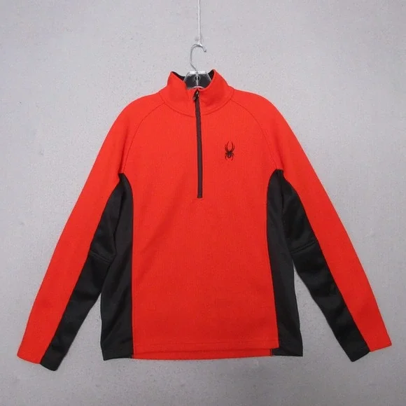 Spyder Core Sweater Men Medium 1/4 Zip Mock Neck Outdoor Hike Colorblock Comfort