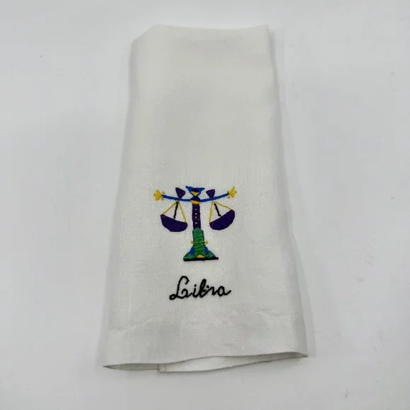 Vintage Hand Embroidered Libra Madeira Fingertip Towel