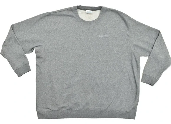 Columbia Men's Size 4X Gray Crewneck Sweatshirt Big & Tall Fleece Pullover Solid