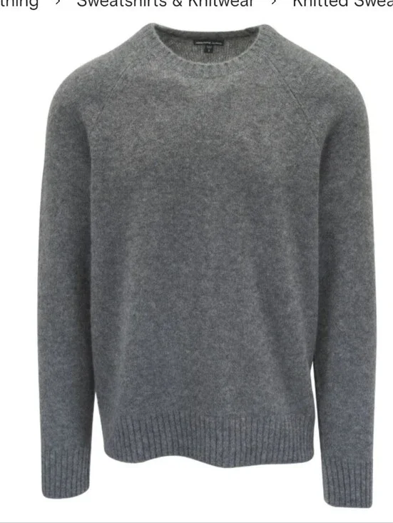 James Perse Gray Crewneck Sweater - Soft Heather Charcoal Size 2