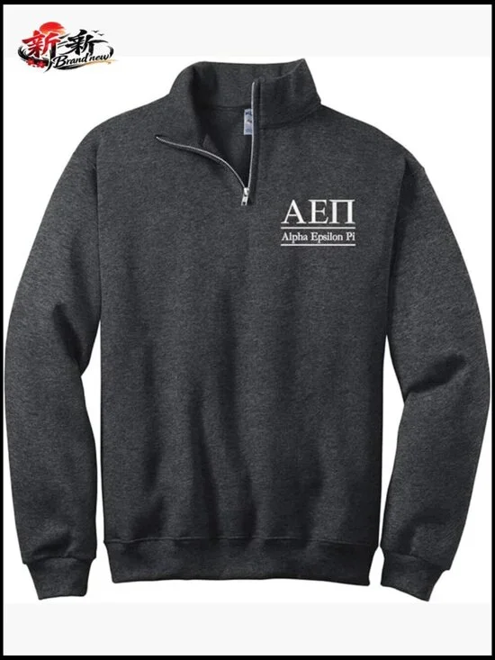 Unisex Quarter Zip Pullover Sweatshirt Alpha Epsilon Pi Embroidered
