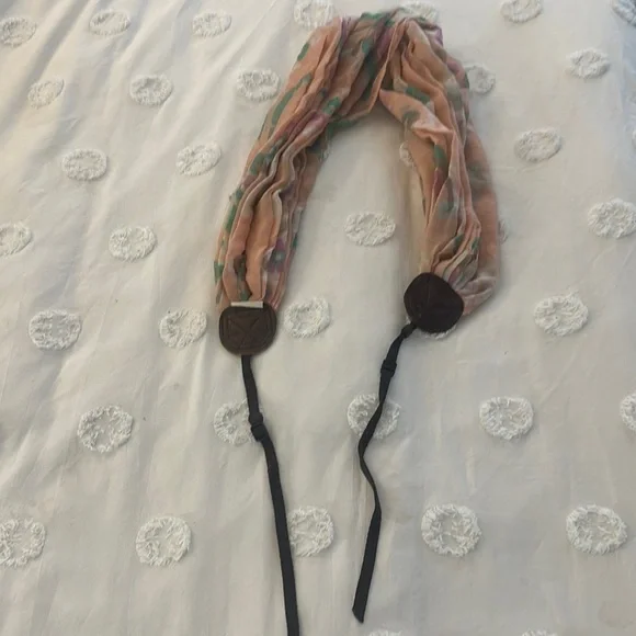 Pink floral camera strap scarf