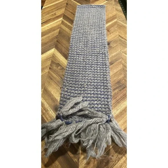 Talbots Scarf 100% Wool Knit‎ Fringe Winter 7x69