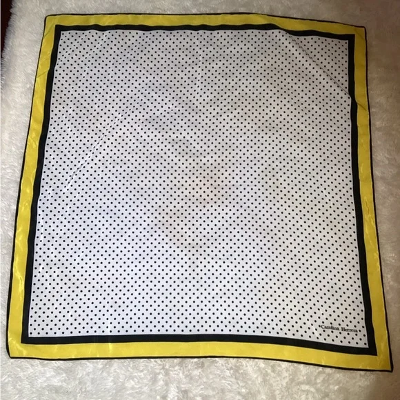 Carolina Herrera yellow polka dots scarf