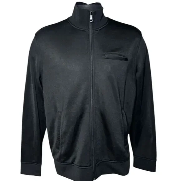 Vince Men's Black Zip-Up track jacket medium