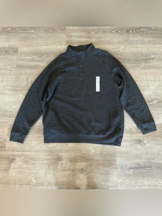 Goodfellow & Co Black Quilted Mock-Neck Pullover