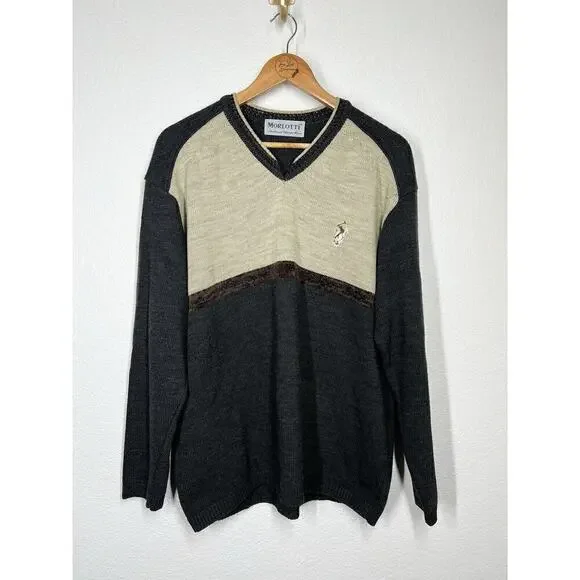 Vintage Morlotti Mens Knit Sweater Large? Polo Horse Embroidering