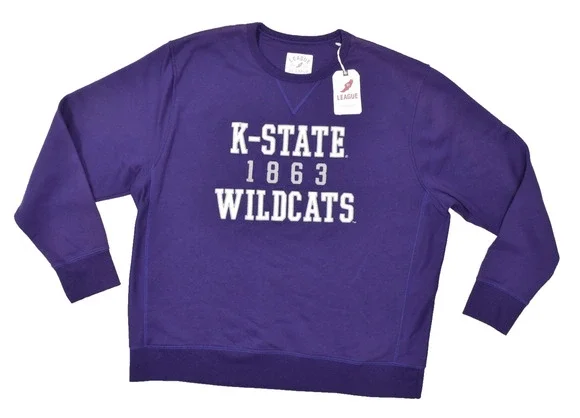 Men's K-State Wildcats League Purple Crewneck Sweatshirt Regular Size 2XL