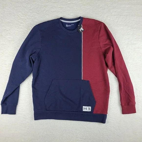 Under Armour Sweater Mens Large Blue Navy Red‎ Crewneck Sweatshirt