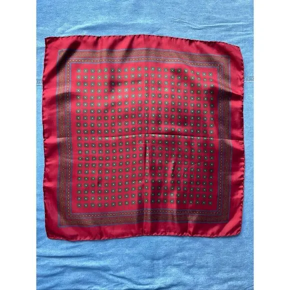 VTG Made in Italy 100% Silk Scarf Equestrian Foulard Bandana Neckerchief 19”