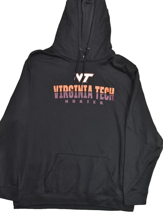 Colosseum Virginia Tech Hokies Men's 3XL Black Hoodie Sweatshirt VT Logo NEW