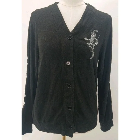 My Chemical Romance Dancing/ Band Skeleton Black Button Up Cardigan Medium Y2K
