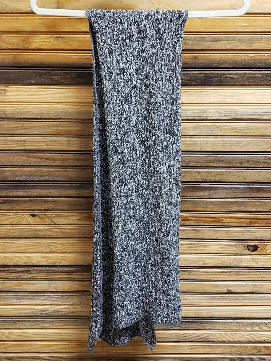 Black and White Marled Knit Winter Scarf Salt and Pepper Speckled Cozy