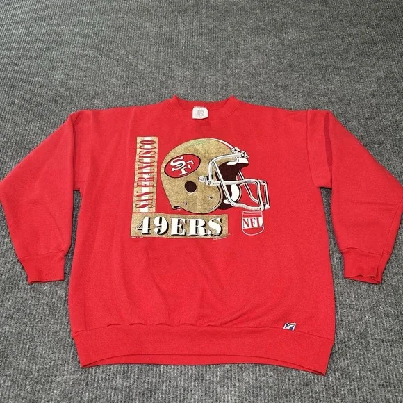 San Francisco 49ers Sweatshirt Size Large Crew NFL Vtg 90s Made In‎ USA