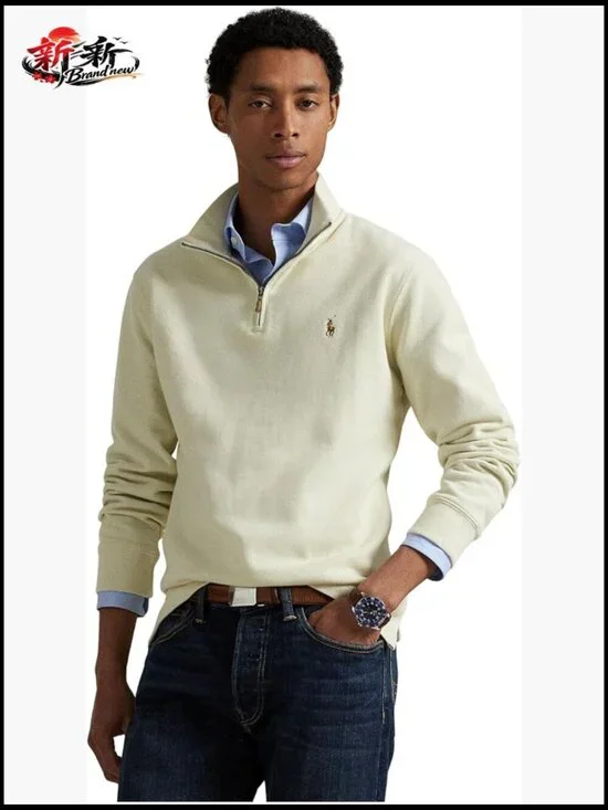 Men's Estate-Rib Cotton Quarter Zip Pullover Sweater