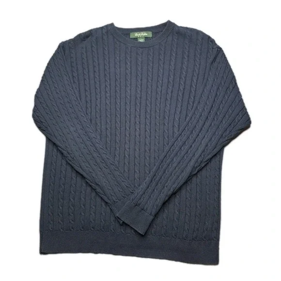 VINTAGE Brooks Brothers Sweater Mens Large Golf 100% Cotton Cable Knit Crewneck