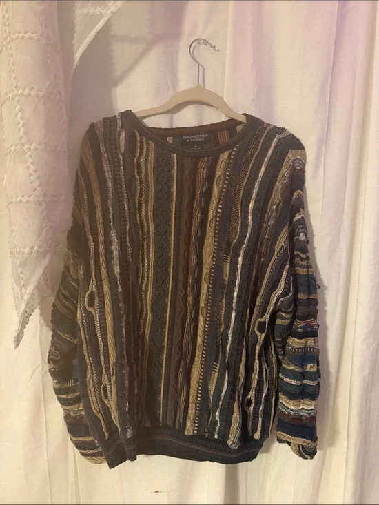 Vintage Roundtree & Yorke 3D Knit Coogi Style XL