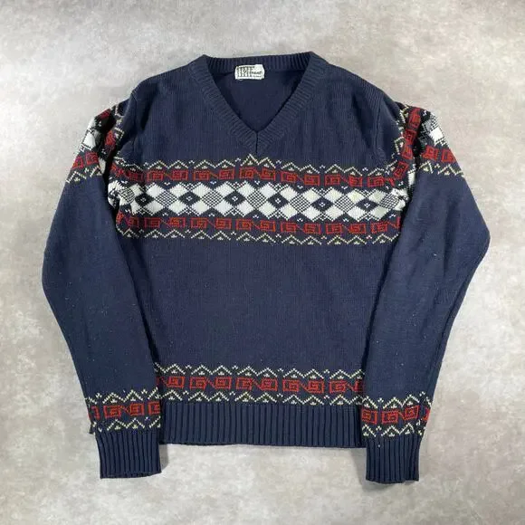 70’s 80’s Ferranti California Multi Patterned Knit Sweater