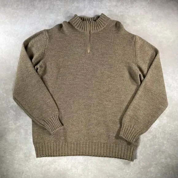 Vintage Uomo Italia Made In Italy Brown Cozy Quarter Zip Sweater