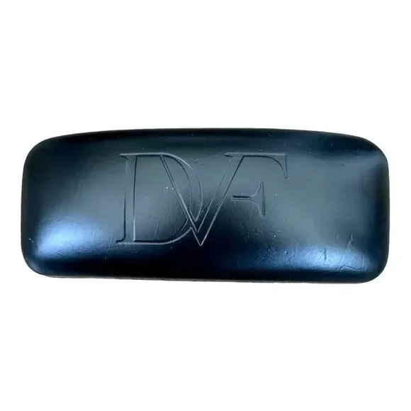DVF Diane Von Furstenberg Black Sunglasses Eyeless Hard Case Logo Solid