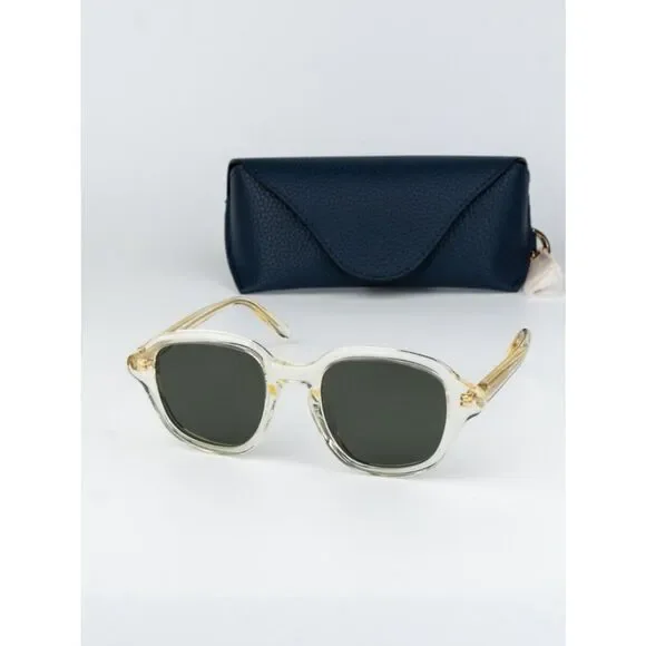Loewe SLIM Women Sunglasses Beige Transparent Yellow Green Square LW40163I 57N