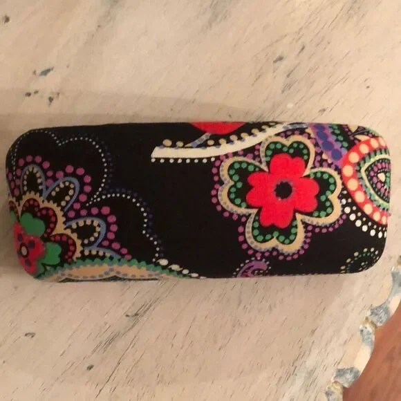 Vera Bradley Floral, happy, hard, sunglass, case, clam shell