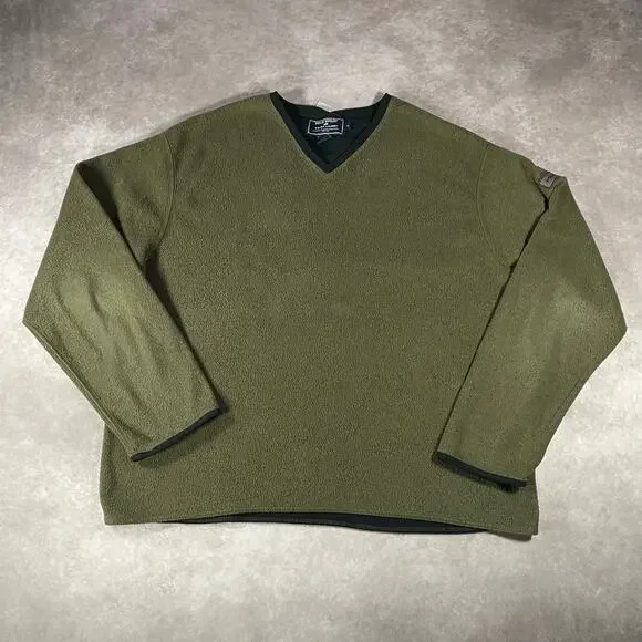 Vintage Polo Sport by Ralph Lauren Olive Green Pullover Fleece Polartec Sweater