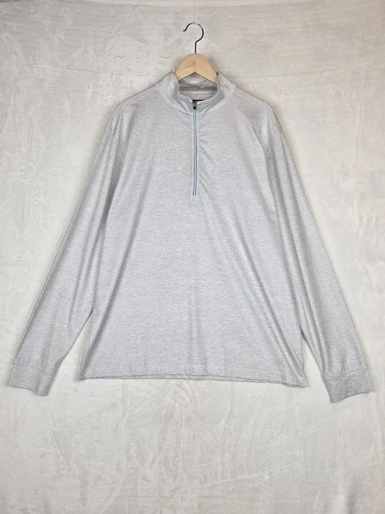 Straight Down Quarter Zip Pullover Mens XL Gray Golf Performance Long Sleeve