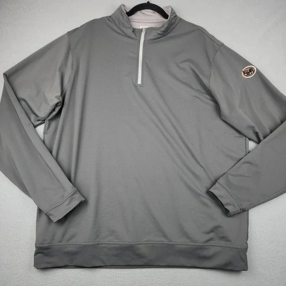 Peter Millar Pullover Mens 2XL Gray Quarter Zip Golf Stretch Layer MECEK40 