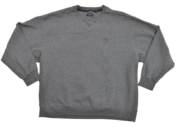 IZOD Men's 3XLT Gray Crewneck Sweatshirt Pullover Embroidered Logo Tall Fit
