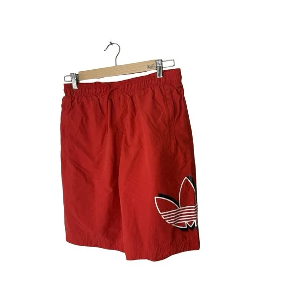 Adidas‎ Size small Red trefoil swim shorts trunks mens