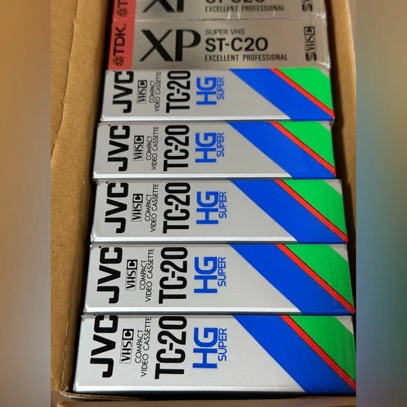 JVC Silver and Blue VHS-C Video Cassette