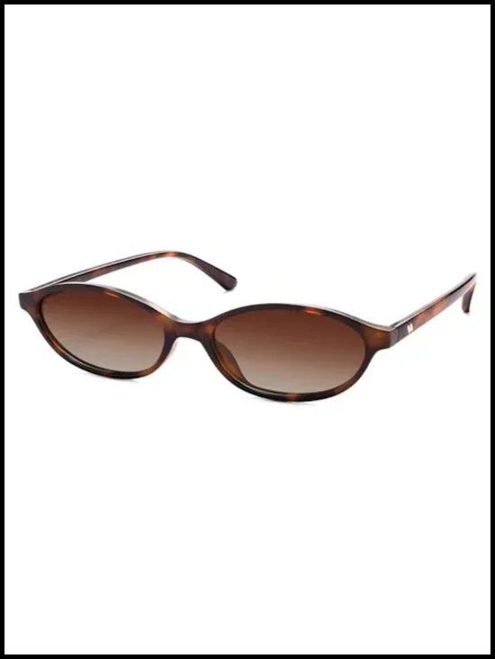 Retro Oval Polarized Sunglasses 90s Y2K Narrow Cat Eye UV Protection