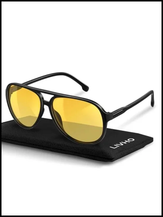 Polarized Aviator Sunglasses with UV Protection, Oversized Retro Shades