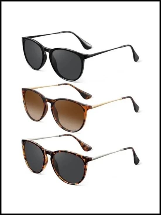 Polarized Sunglasses for Women - Vintage Round Retro Style UV Protection