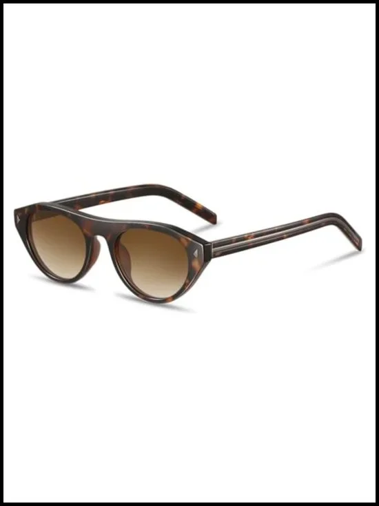 Retro Oval Sunglasses UV400 Protection Plastic Frame