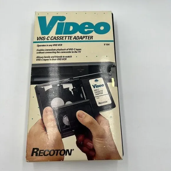 RECOTON VHS-C CASSETTE ADAPTER ~ PLAY VHS-C ON VHS STANDARD VCR