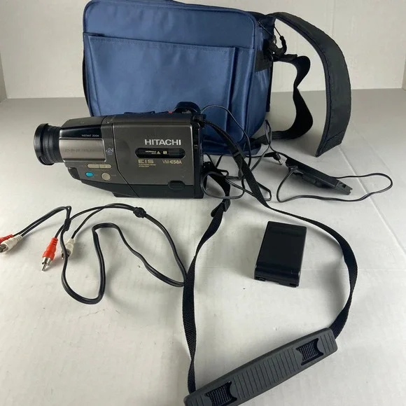 Hitachi VM E58A EIS Electronic Image Stabilizer Camcorder with Case FOR PARTS