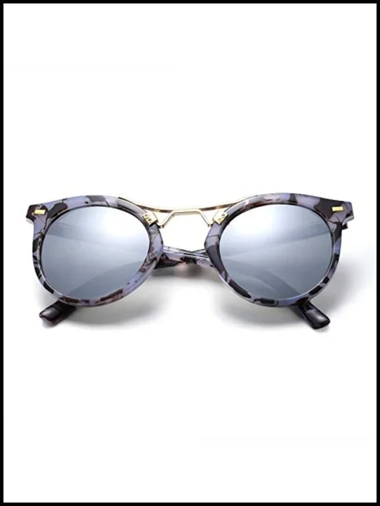 Retro Round Sunglasses – UV400 Protection, Plastic Frame, Gift
