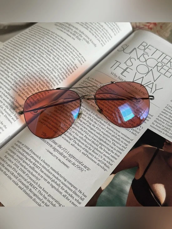 Gucci aviators w/ rose tinted lens