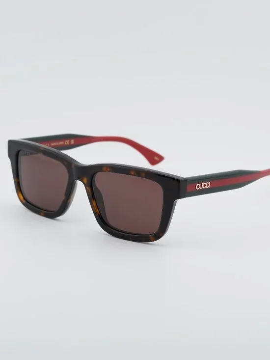 Gucci GG1869S 002 Sunglasses Havana Square Frame, Brown Lenses