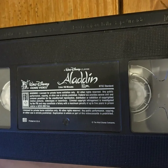 Disney Aladdin Classic Black VHS