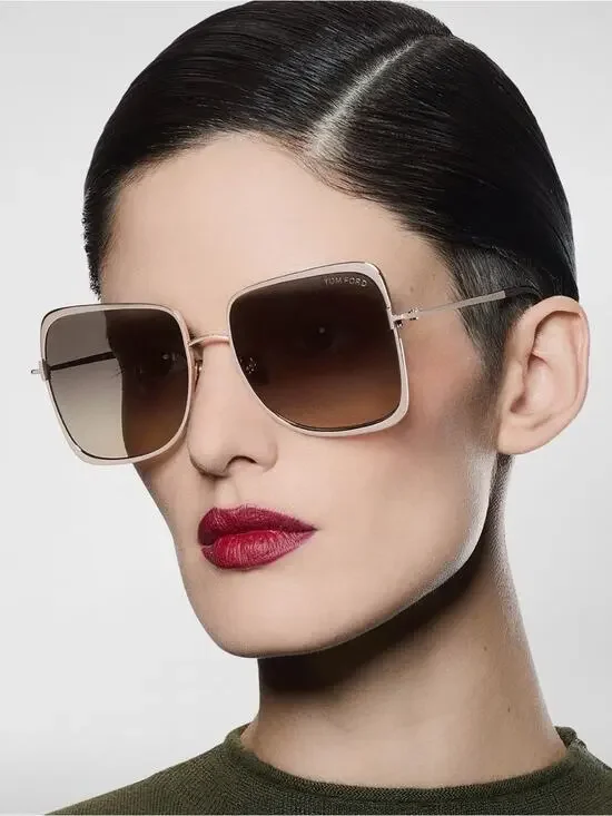 New Tom Ford Tara FT1319 28B Rose Gold Frame Sunglasses Grey Gradient Lenses