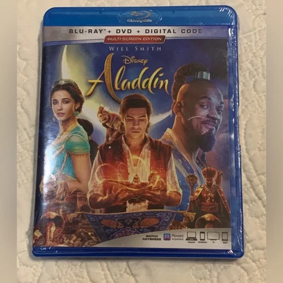 New Sealed Blu•Ray • DVD •Digital Code 2019 live-action Aladdin on Blu-ray, DVD
