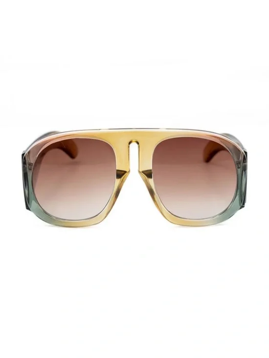 Retro Goggle Shaped Oversized Sunglasses