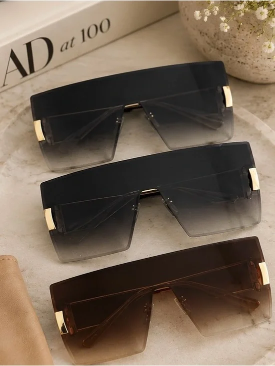 Oversized Shield Sunglasses - set of 3 / same style.