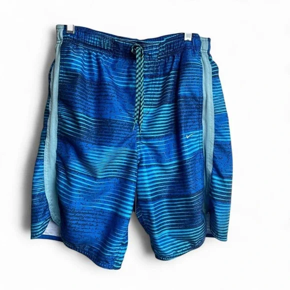 Nike Blue Swim Trunks Men's Shorts Beach Summer Pool Cruise Travel Aqua Sz S