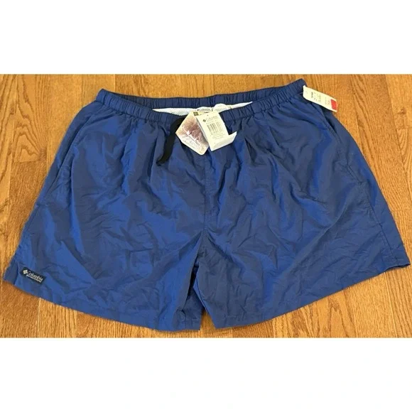 NWT Columbia Whidbey Water Shorts Mens XXL Blue Belted Lined Baggy Quick Dry